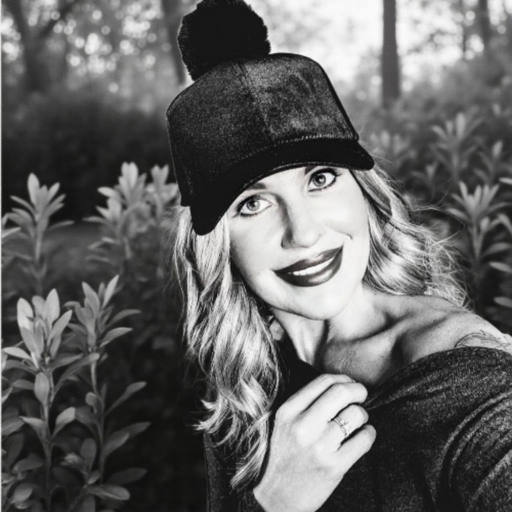 Black Velour Baseball Cap With Pom